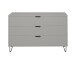 Schubkastenkommode >Bonnie< in kreidegrau matt lack - 119x80x45cm (BxHxT)