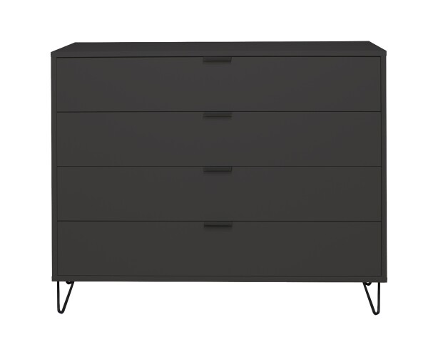 Schubkastenkommode >Bonnie< in anthrazit matt lack - 119x101x45cm (BxHxT)