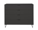 Schubkastenkommode >Bonnie< in anthrazit matt lack - 119x101x45cm (BxHxT)