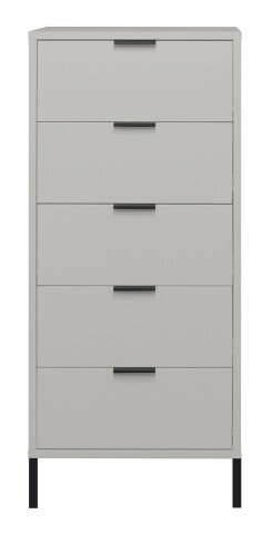 Hochkommode >Bonnie< in kreidegrau matt lack - 51x121x45cm (BxHxT)