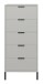 Hochkommode >Bonnie< in kreidegrau matt lack - 51x121x45cm (BxHxT)