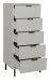 Hochkommode >Bonnie< in kreidegrau matt lack - 51x121x45cm (BxHxT)