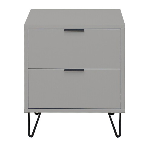 Nachtkommode >Bonnie< in kreidegrau matt lack - 51x60x45cm (BxHxT)