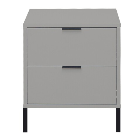Nachtkommode >Bonnie< in kreidegrau matt lack - 51x60x45cm (BxHxT)