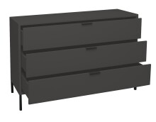 Schubkastenkommode >Bonnie< in anthrazit matt lack - 119x80x45cm (BxHxT)
