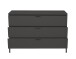 Schubkastenkommode >Bonnie< in anthrazit matt lack - 119x80x45cm (BxHxT)