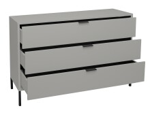 Schubkastenkommode >Bonnie< in kreidegrau matt lack - 119x80x45cm (BxHxT)