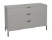 Schubkastenkommode >Bonnie< in kreidegrau matt lack - 119x80x45cm (BxHxT)