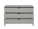 Schubkastenkommode >Bonnie< in kreidegrau matt lack - 119x80x45cm (BxHxT)