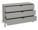 Schubkastenkommode >Bonnie< in kreidegrau matt lack - 119x80x45cm (BxHxT)