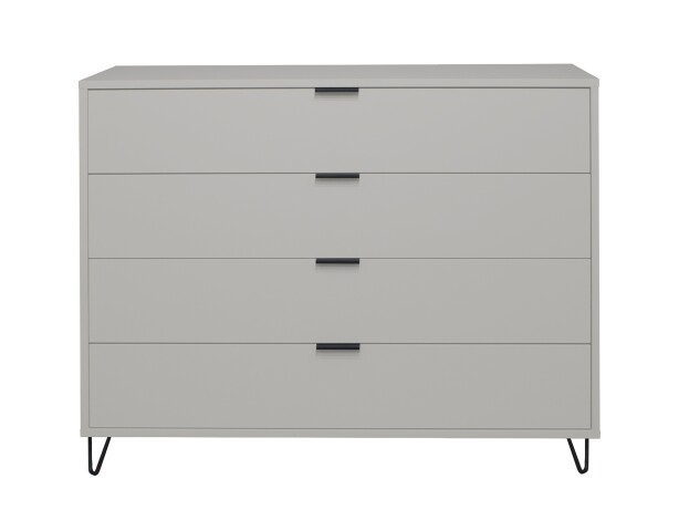 Schubkastenkommode >Bonnie< in kreidegrau matt lack - 119x101x45cm (BxHxT)