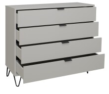 Schubkastenkommode >Bonnie< in kreidegrau matt lack - 119x101x45cm (BxHxT)