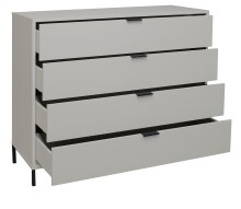 Schubkastenkommode >Bonnie< in kreidegrau matt lack - 119x101x45cm (BxHxT)