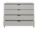 Schubkastenkommode >Bonnie< in kreidegrau matt lack - 119x101x45cm (BxHxT)