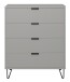 Kommode >Bonnie< in kreidegrau matt lack - 81x100x45cm (BxHxT)