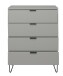 Kommode >Bonnie< in kreidegrau matt lack - 81x100x45cm (BxHxT)