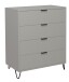 Kommode >Bonnie< in kreidegrau matt lack - 81x100x45cm (BxHxT)