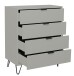 Kommode >Bonnie< in kreidegrau matt lack - 81x100x45cm (BxHxT)