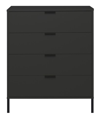 Kommode >Bonnie< in anthrazit matt lack - 81x100x45cm (BxHxT)