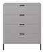 Kommode >Bonnie< in kreidegrau matt lack - 81x100x45cm (BxHxT)