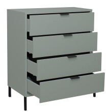 Kommode >Bonnie< in pine green matt lack - 81x100x45cm (BxHxT)