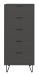 Hochkommode >Bonnie< in anthrazit matt lack - 51x121x45cm (BxHxT)