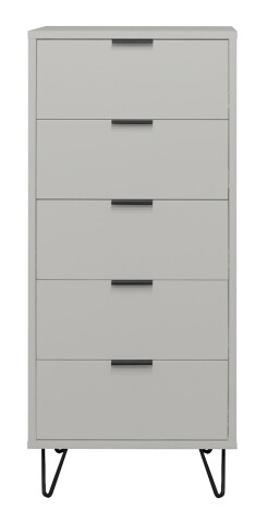 Hochkommode >Bonnie< in kreidegrau matt lack - 51x121x45cm (BxHxT)