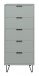 Hochkommode >Bonnie< in pine green matt lack - 51x121x45cm (BxHxT)