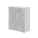 Mehrzweckschrank >Tidy< in Weiß / Beton Grau - 80x92x37 (BxHxT)