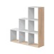 Stufenregal >Step< in Kanda-Eiche / Artik-Weiß - 108x110x28 (BxHxT)