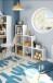 Stufenregal >Step< in Kanda-Eiche / Artik-Weiß - 108x110x28 (BxHxT)