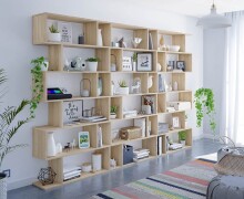 Bücherregal >Athena< in Kanada-Eiche - 80x192x24 (BxHxT)