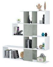 Raumteiler >Zig Zag< in Artik-Weiß / Beton Grau - 145x145x28 (BxHxT)