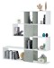 Raumteiler >Zig Zag< in Artik-Weiß / Beton Grau - 145x145x28 (BxHxT)