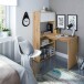 Schreibtisch >Duo< in Nodi-Eiche / Artik-Weiß - 108x140x70 (BxHxT)