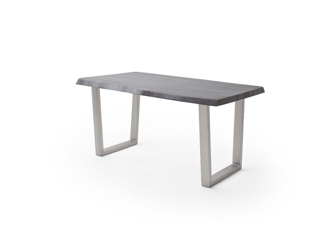Baumkantentisch >Calabria< in Akazie grau lackiert - 240x79,5x100 (BxHxT)