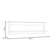 Wandboard >Kashmir< in Pinie Weiss - 122,8x33,8x24,5cm (BxHxT)