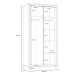 Kleiderschrank >TRONDHEIM< in Artisan Eiche / Schwarz Eiche - 99,1x209x60,3cm B/H/T