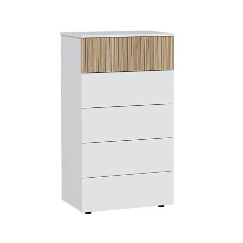 Kommode >Ethna< in Artik-Weiß/Natur  - 61x109x40 (BxHxT)