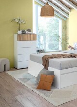 Kommode >Ethna< in Artik-Weiß/Natur  - 61x109x40 (BxHxT)