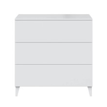 Kommode >Loft< in weiß glänzend - 80x80x40 (BxHxT)