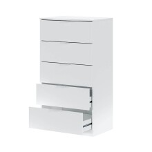 Hochkommode >Chest of drawers< in Artik-Weiß - 60x110x40 (BxHxT)
