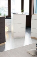 Hochkommode >Chest of drawers< in Artik-Weiß - 60x110x40 (BxHxT)