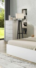 Hochkommode >Chest of drawers< in Artik-Weiß - 60x110x40 (BxHxT)