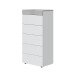 Hochkommode >Tekkan< in Artik-Weiß/Beton-Grau - 61x118x40 (BxHxT)