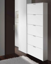 Schuhkipper >Shoe Cabinet< weiß glänzend - 70x180x17 (BxHxT)