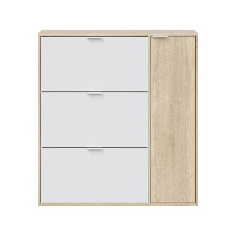 Schuhschrank >Class< in Kanada-Eiche/Weiß - 106x115x22 (BxHxT)