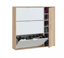 Schuhschrank >Class< in Kanada-Eiche/Weiß - 106x115x22 (BxHxT)