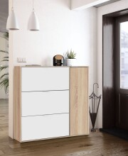 Schuhschrank >Class< in Kanada-Eiche/Weiß - 106x115x22 (BxHxT)