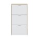 Schuhkipper >Shoe cabinet< in Eiche/Weiß Hochglanz - 60x113x22 (BxHxT)